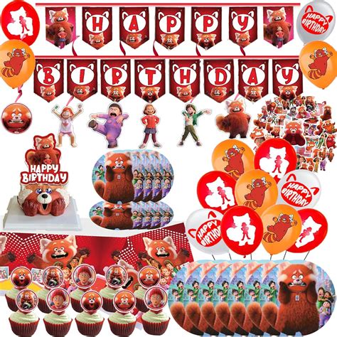 111Pcs Red Panda Birthday Party Supplies, Cute Panda | Ubuy India