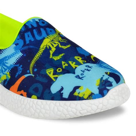 Explorer Boys Blue Neon Dino Loafers – Hopits