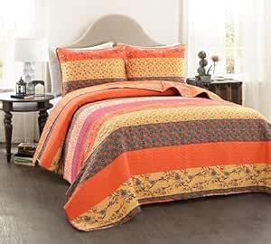 Buy Lush Decor Royal Empire 3-Piece Quilt Set, Full/Queen, Tangerine ...