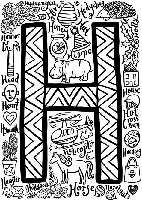 Letter H Coloring Page