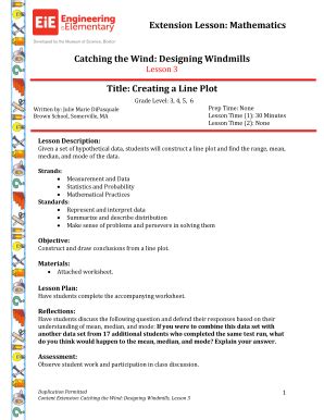 Fillable Online eie Extension Lesson Mathematics Catching the Wind ...