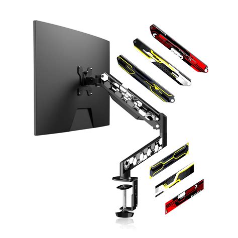 Buy Single Monitor Arm, Monitor Arm Spring for 17-27inch Curved Screens ...
