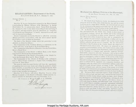 William T. Sherman: Special Field Orders No. 15.... Miscellaneous | Lot ...