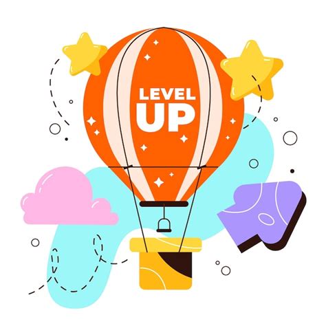 Handgezeichnete Level-Up-Illustration | Kostenlose Vektor