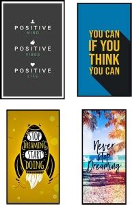 'Motivational Posters' (Pack of 4) for Room & Office Paper Print - H ...