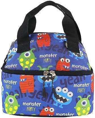 Smily Kiddos | Double Decker Lunch Bag Monster Theme - Blue | Kids ...