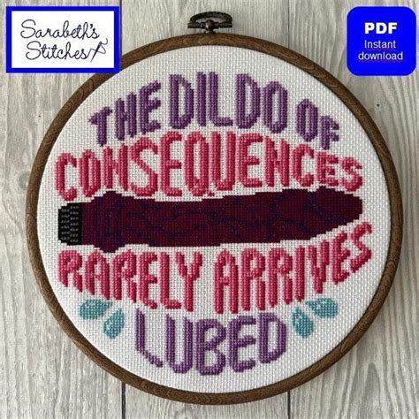 Dildo of Consequences Digital Counted Cross Stitch Pattern PDF Download ...