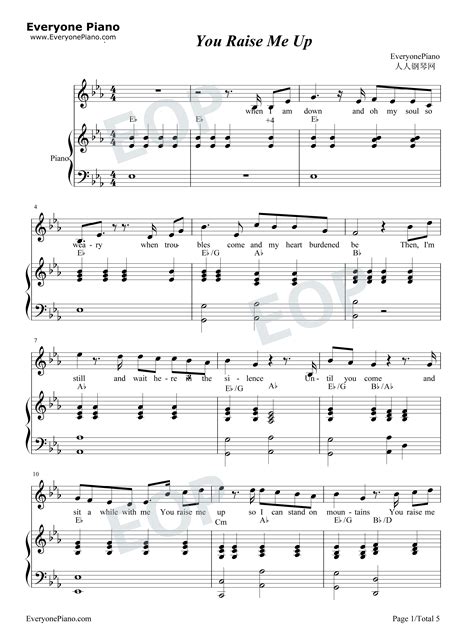 You raise me up piano sheet music free printable - eroresearch