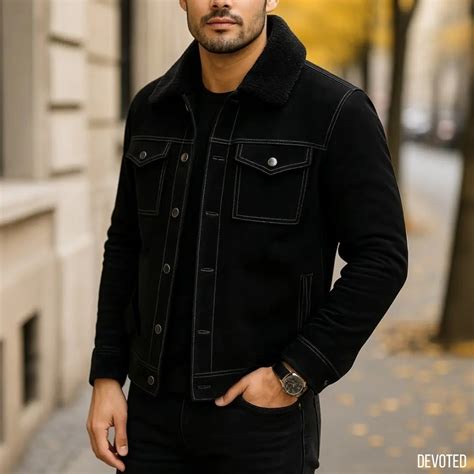 Men's Leather Jacket - Pure Leather Suede in Brown, Black & Tan ...