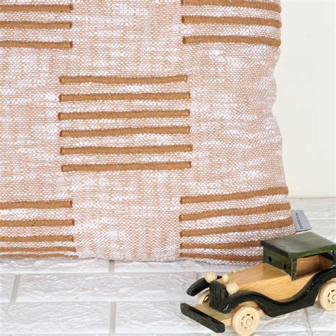 Hand Tufted Boho Ivory and Gray Cushion Cover– Indian Home Craft