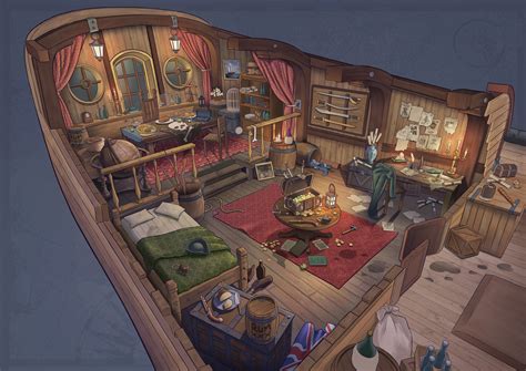 Pirate Ship - Royal Navy Deserters Artwork | Interior concept art ...