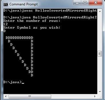 Image result for Hollow Inverted Pyramid Pattern in Java