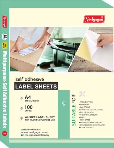 A4 (ST 4) Packaging Label (100mm x 140mm x 4) (Self Adhesive Label for ...