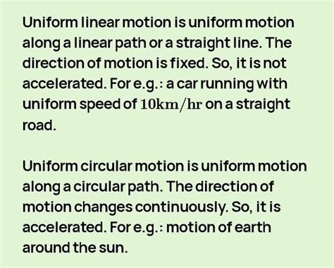 difference between linear motion and uniform linear motionplease don't ...