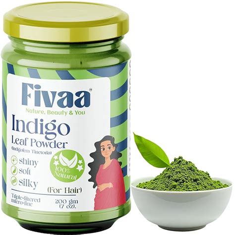Buy Fivaa Natural Indigo Powder For Hair | Organic Black Hair Colour ...