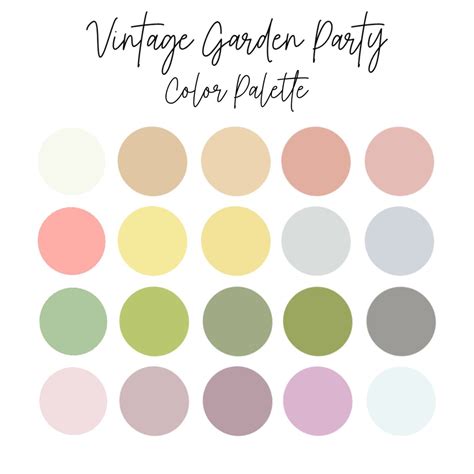 Vintage garden party color palette – Artofit