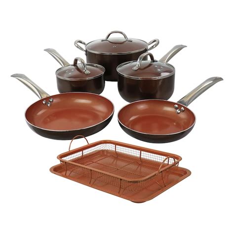 Gibson 10-Piece 9.5-in Aluminum Cookware Set with Lid at Lowes.com