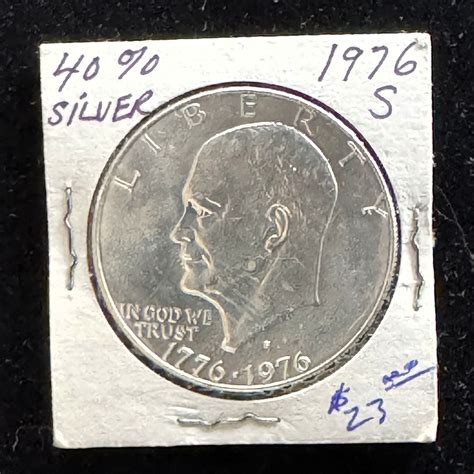 1776-1976-S SILVER EISENHOWER COMMEMORATIVE $1 DOLLAR, BRIGHT SHINY GEM ...