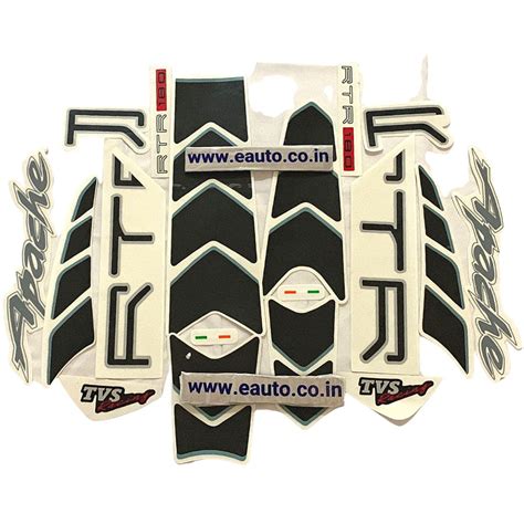 Graphics Sticker Set for TVS Apache RTR 180 | Black Bike | Vinyl Decal