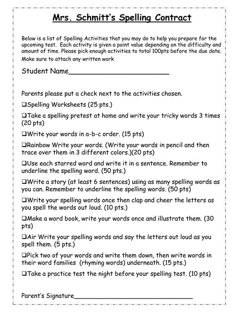 Spelling contract | PDF