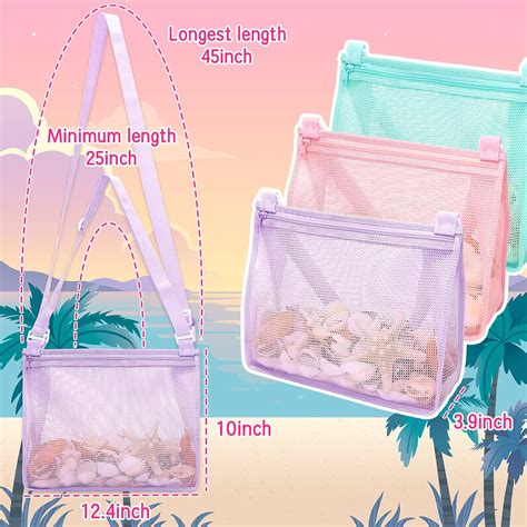 Buy Tagitary Beach Toys Large Mesh Beach Bag with Zipper Sand Toy ...