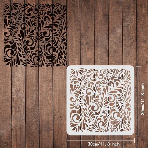 Buy FINGERINSPIRE Floral Swirl All Over Pattern Stencil Template 11 ...