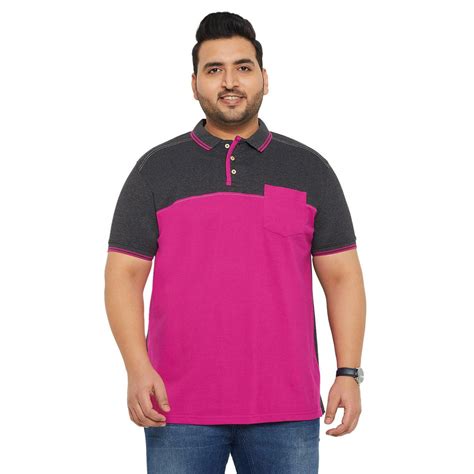 Men Plus Size Conezo-Magenta Colorblock Polo Tshirt – bigbanana