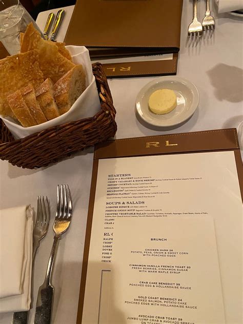 Menu at RL Restaurant, Chicago, 115 E Chicago Ave