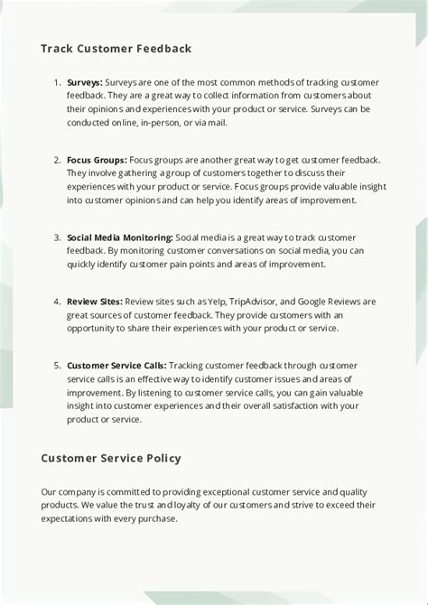 Image result for Customer Service Plan Examples