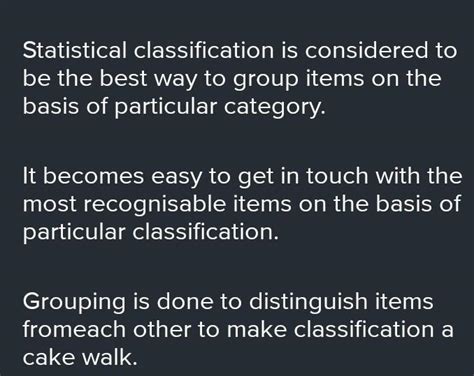What is statistical classification what is the importance of such a ...