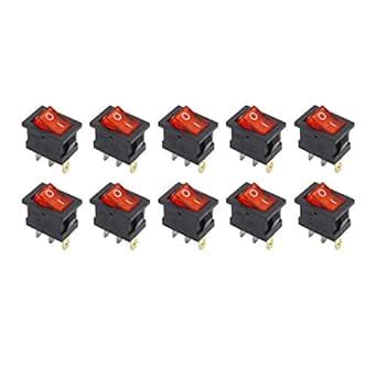 Electronic Spices KCD1-104 10a 250v Ac Red Color 4 Pin Dpdt Small ...