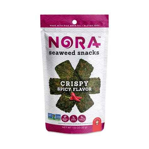 Nora Seaweed Snacks, Crispy Spicy | Thrive Market