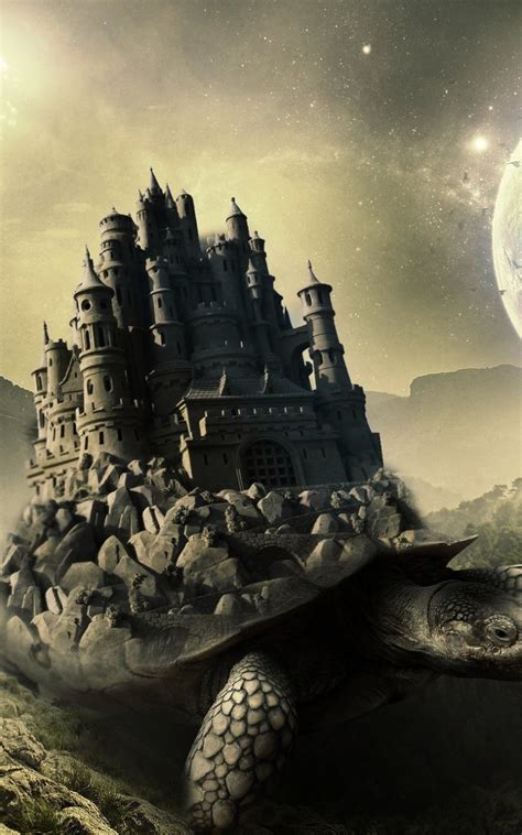 Download wallpaper mountains, castle, From the Ocean Depths, section ...