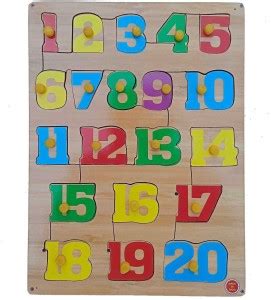 ROBOTO Wooden Number (1-20) Puzzle Board for Kids (Pack of 1 Pc ...