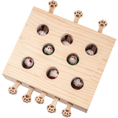 Interactive Whack-A-Mole Solid Wood Toys for Cats | Ubuy India