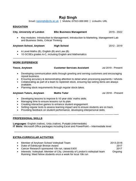 Image result for Complete CV Example