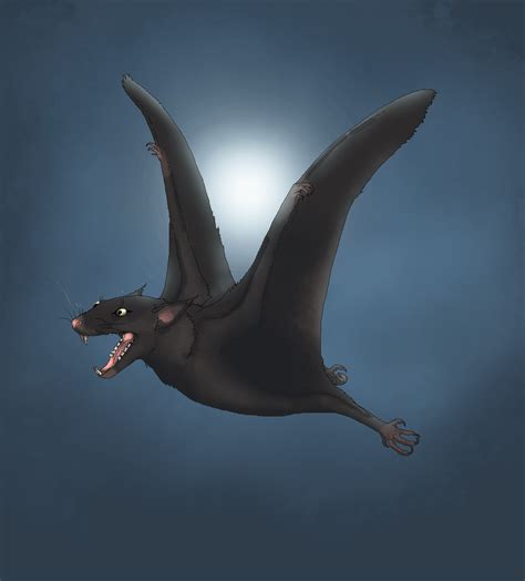 Giant Vampire Bats (Desmodus draculae) about to feed on a Smilodon. Art ...