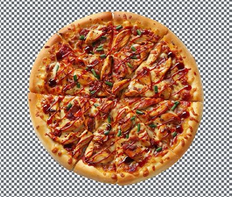 Delicious barbecue chicken pizza isolated on transparent background ...