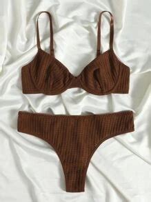 Solid Textured Underwire Bra & Panty Lingerie Set | SHEIN USA