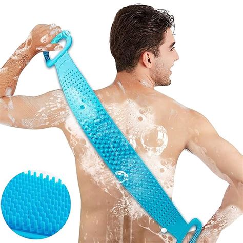 CABLE GALLERY Silicone Double Side Back Cleaning Shower Strap for ...