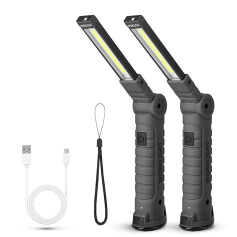 Suranew LED Worklight Flashlight, COB Rechargeable Work Lights with ...