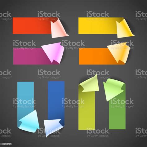 Colorful Paper Arrow Banners Stock Illustration - Download Image Now ...