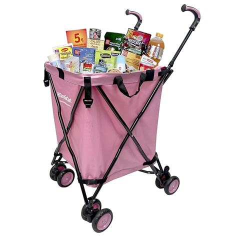 Buy EasyGo Rolling Cart Folding Grocery Shopping Cart Laundry Basket ...