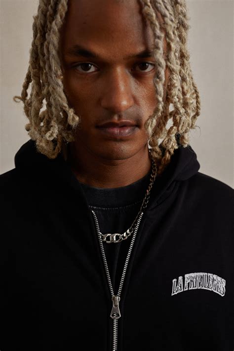 Relaxed Fit Zip-through hoodie - Black/LA Privileges - Men | H&M IN