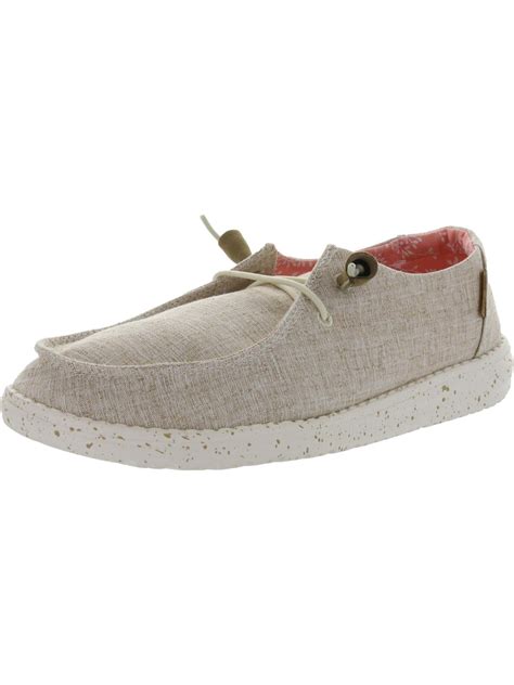 Hey Dude Womens Wendy Canvas Slip On Slip-On Sneakers Beige 9 Medium (B ...