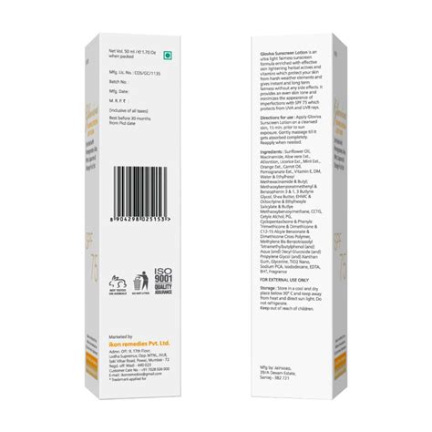 Buy GLOVIVA SUNSCREEN LOTION (SPF 75) 50 ML | WITH ALOE VERA | UVA ...