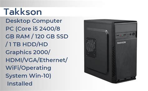 TAKKSON Computer CPU i581205 Desktop PC (Core i5-2400/8 GB RAM/ 120 GB ...