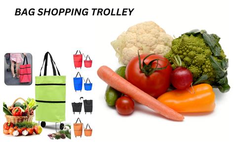 WISHBONE Bag Shopping Trolley Collapsible Trolley 16 Gallon Capacity ...