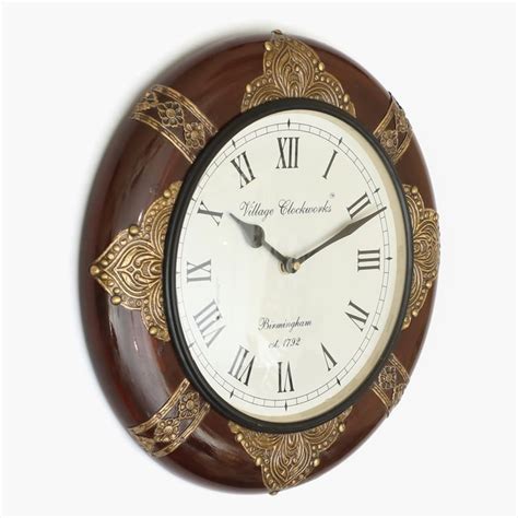 Buy VEDAS Mystical India Metal and Wood Wall Clock - 30.5cm from Vedas ...