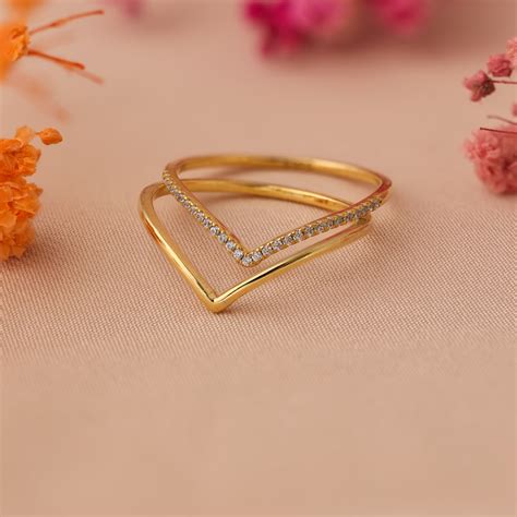 Curve Stacking Set – 18K Gold Curved & Pave Diamond Rings | Luxez ...